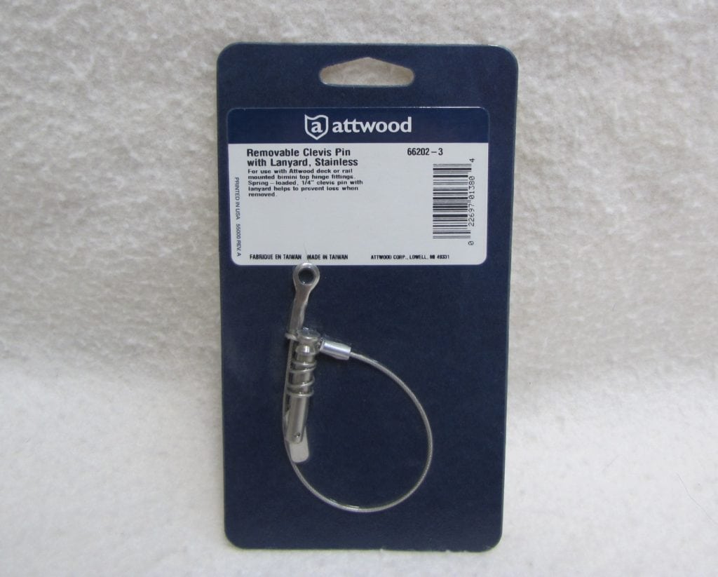 Attwood Spring Loaded Clevis Pin and Lanyard 662023 Express Marine