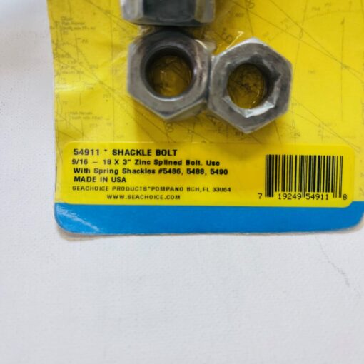 Seachoice Trailer Shackle Bolts 9/16-18x3" 54911 - Image 2