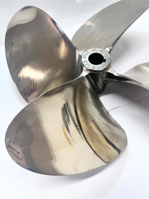 MVC HC OJ 4 Blade Brass Tapered 1-1/8" Shaft Propeller 13.7 x 17.5 - Image 8